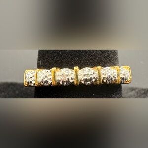 Elegant Gold Plated 925 Sterling Silver Women's Diamond Ring